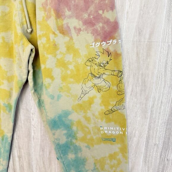 Primitive x Dragon Ball Super Goku Pants Men’s Small Crop Yellow Washed Fleece - Picture 3 of 16